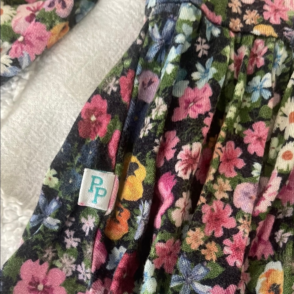 Floral Long Sleeve Posh Peanut Baby Romper - Picture 5 of 5